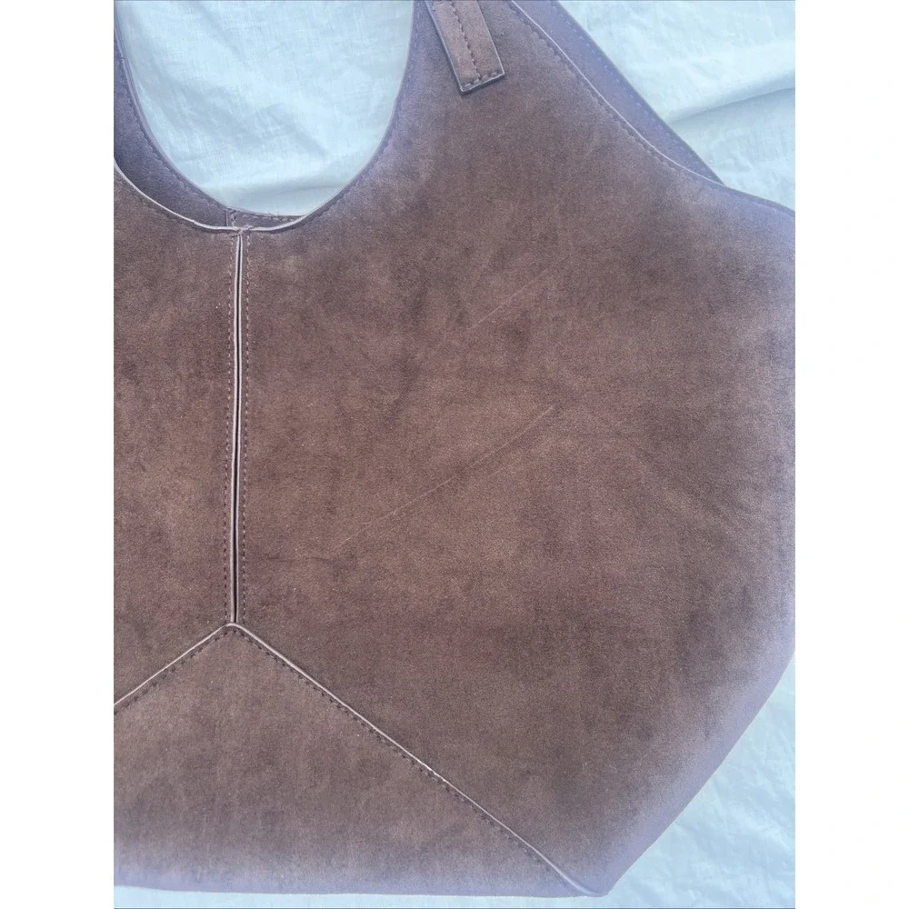 Universal Thread Faux Suede Hobo Shoulder Bag Cognac Brown Large Tote